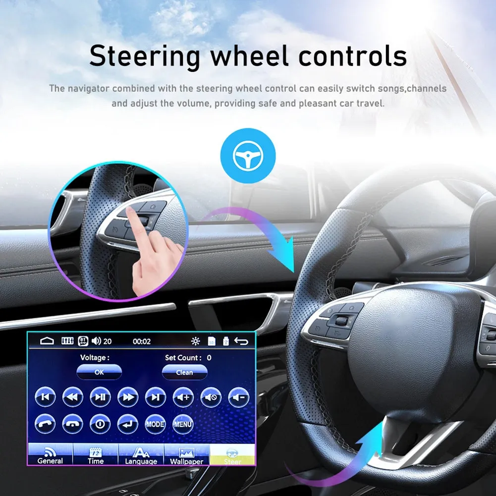 1 Din 7 Inch Car Multimedia Player Carplay Retractable Bluetooth