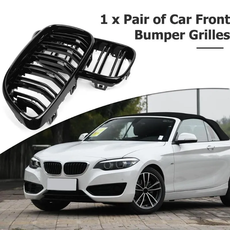 1 Pair Gloss Black Car Front Bumper Kidney Grill Grilles for 2 Series F22 F23 F87 M2 Car Styling Auto Accessory Bumper Grilles