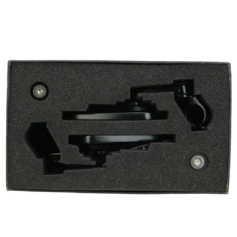 1 Pair of Motorcycle Universal 7/8" Handle Bar End Rearview Mirror CNC Aluminum 360° Rotation Bracket Side View Mirrors