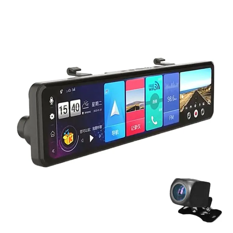 1080 Hd 12 Inch Dashboard Car Mirror Dvr Dual Camera Recorder Ctc-G45