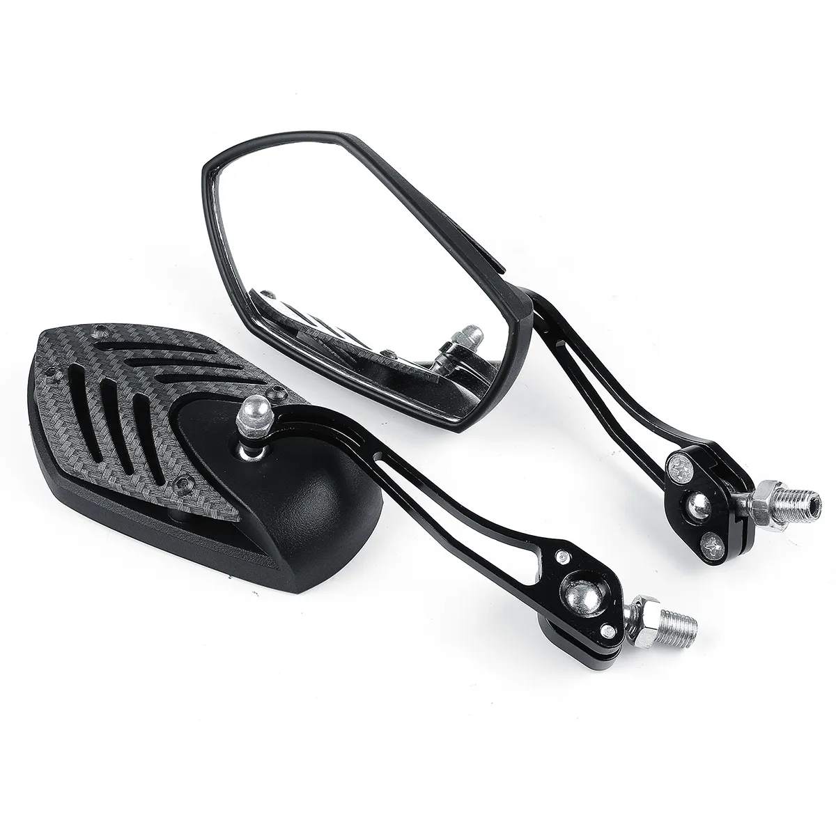 10Mm Universal Motorcycle Aluminum Rod Rearview Side Mirrors Sportbike for Honda