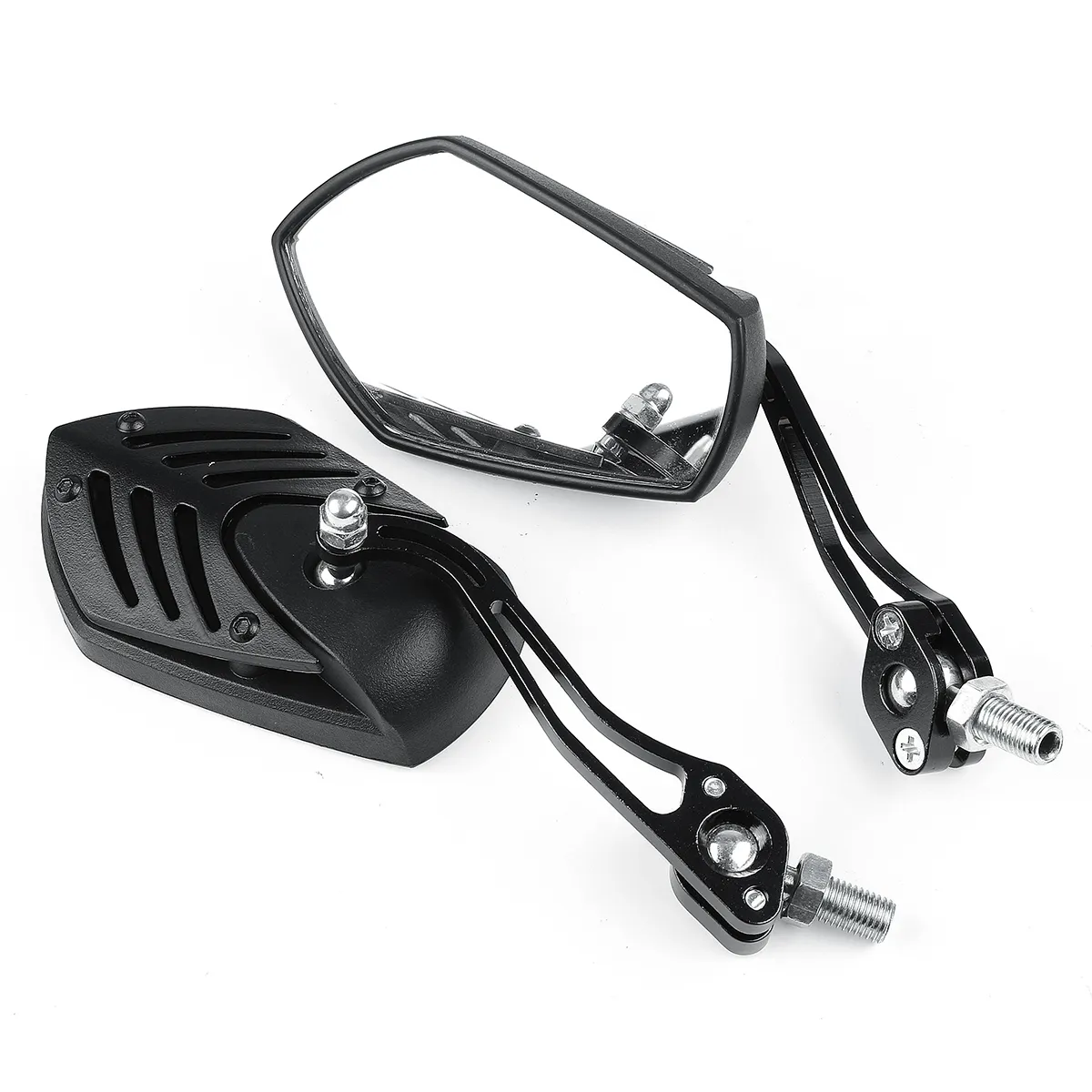 10Mm Universal Motorcycle Aluminum Rod Rearview Side Mirrors Sportbike for Honda