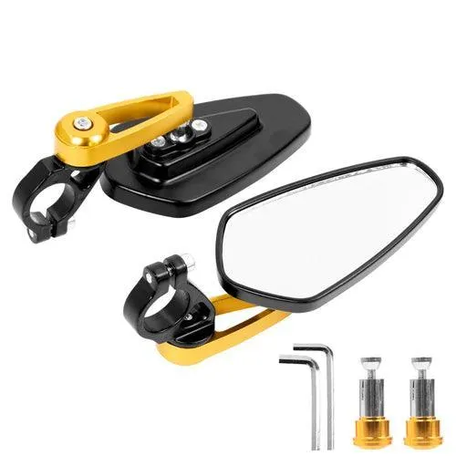 1Pairs Aluminum Bar End Side Rearview Mirror Universal Electric