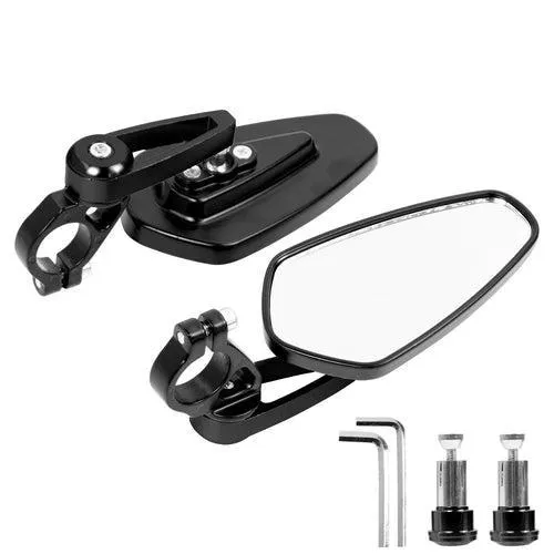 1Pairs Aluminum Bar End Side Rearview Mirror Universal Electric