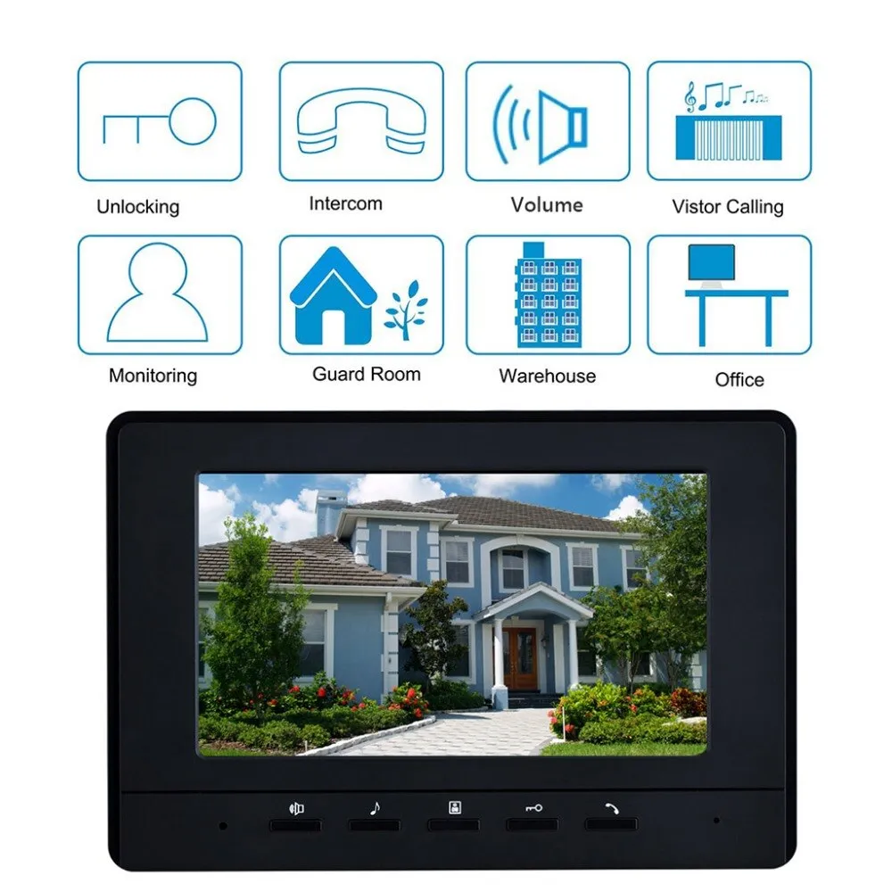 2 - 4 Units Apartment Video Doorphone Intercom System 7 inch Monitor Video Doorbell  Night Vision Waterproof for Home Security
