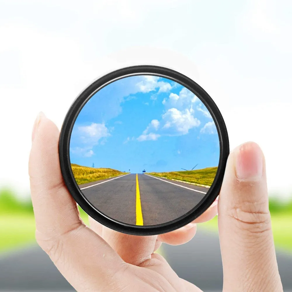 2 Pcs car round frame convex blind spot mirrors