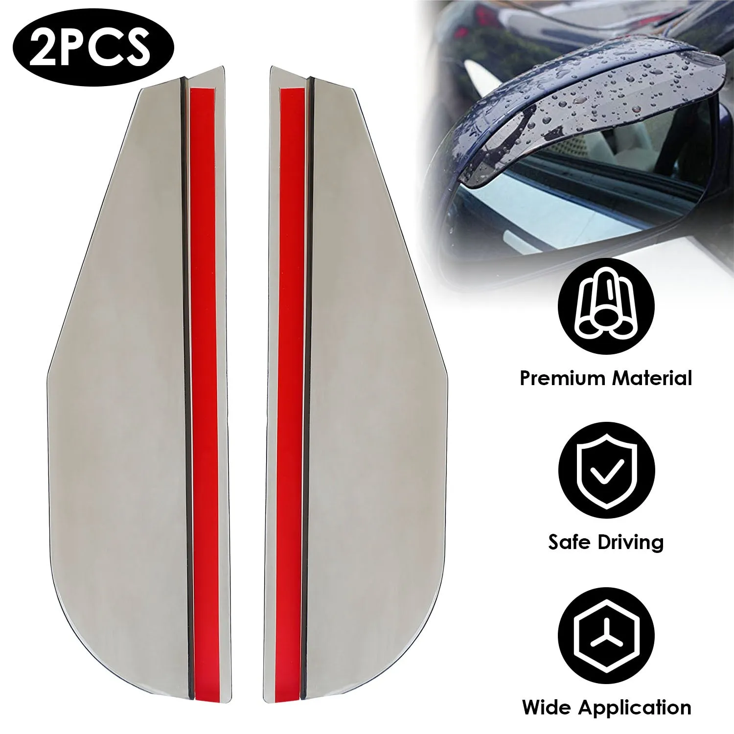 2-Piece: Car Side Mirror Rain Guard