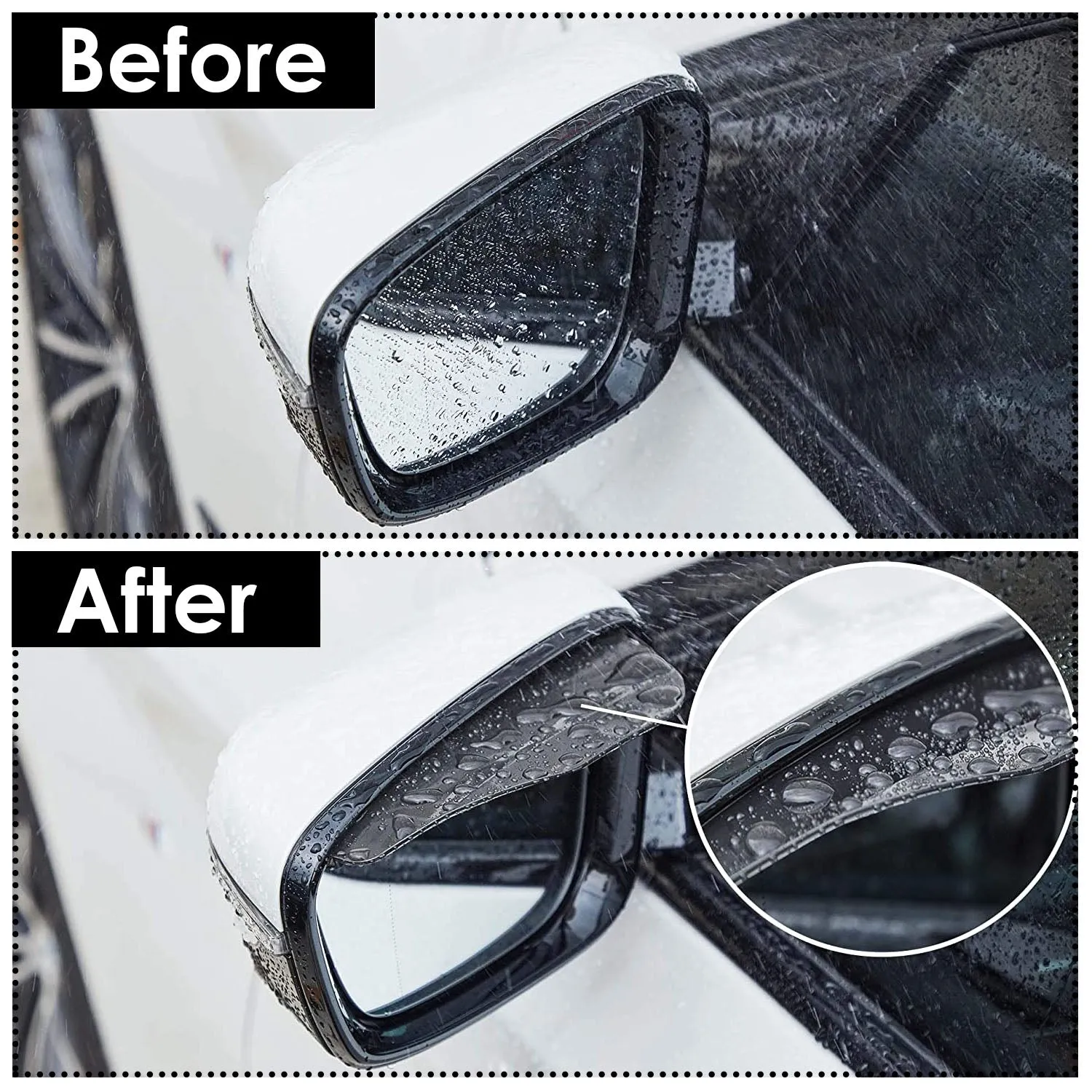 2-Piece: Car Side Mirror Rain Guard