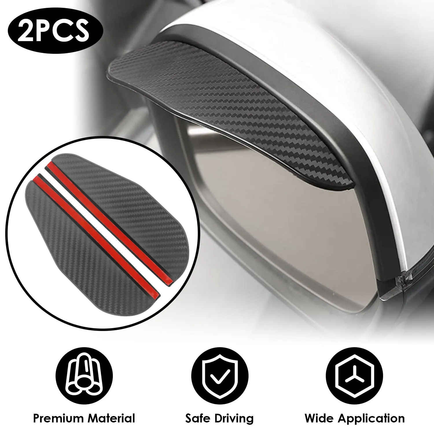 2-Pieces: Car Side Mirror Rain Guard