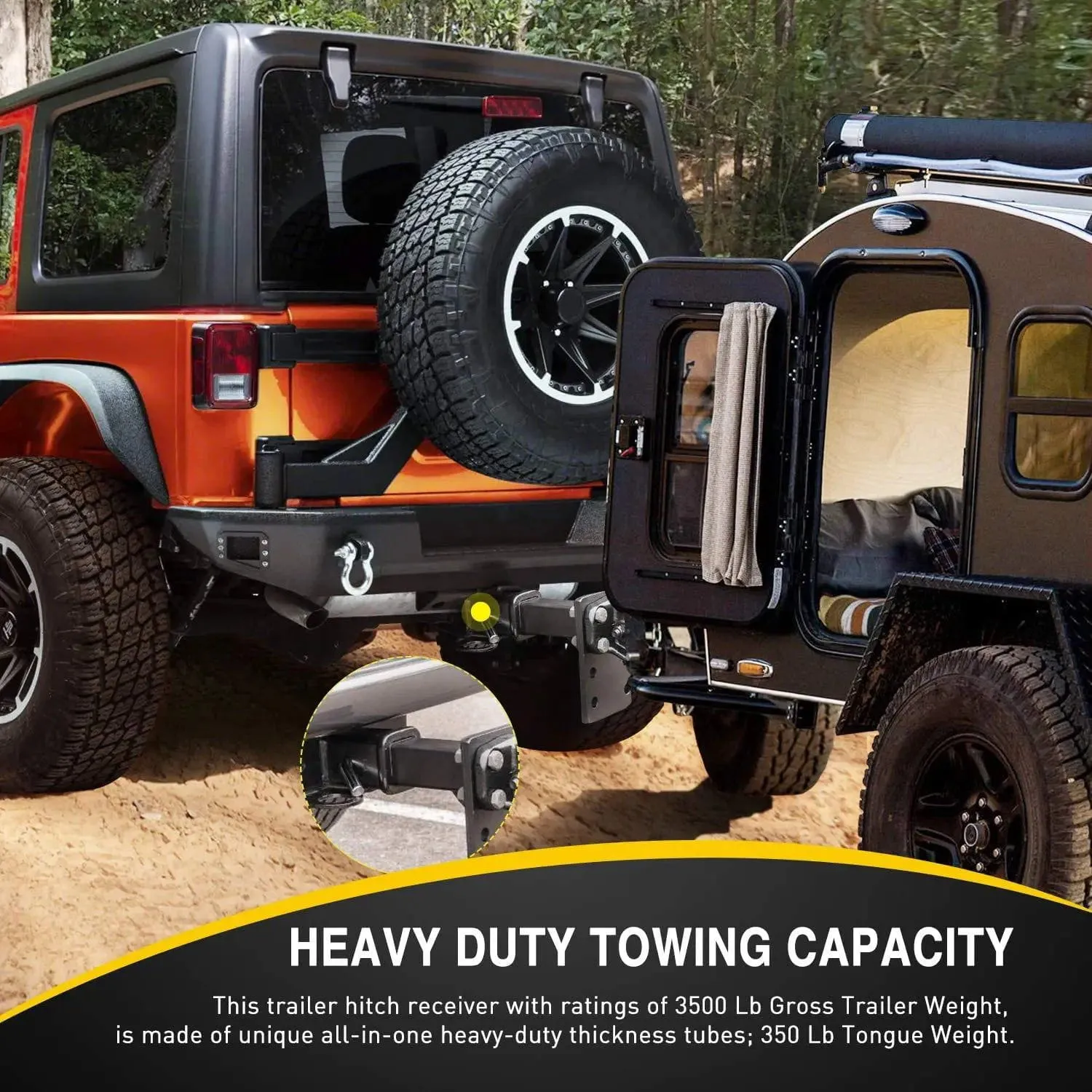 2007-2018 Jeep Wrangler JK 4Door 2Door Unlimited 2 Inch Rear Bumper Tow Trailer Hitch