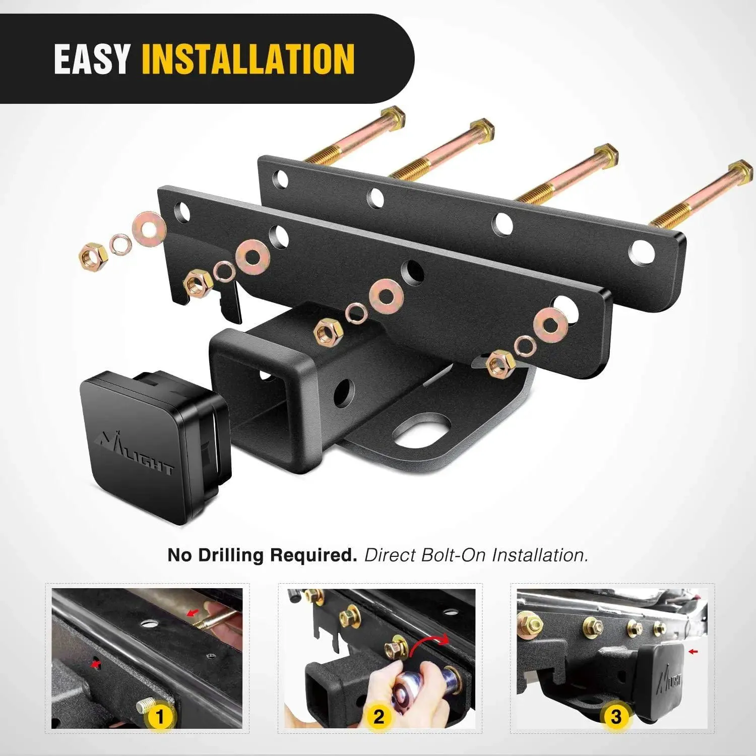 2007-2018 Jeep Wrangler JK 4Door 2Door Unlimited 2 Inch Rear Bumper Tow Trailer Hitch