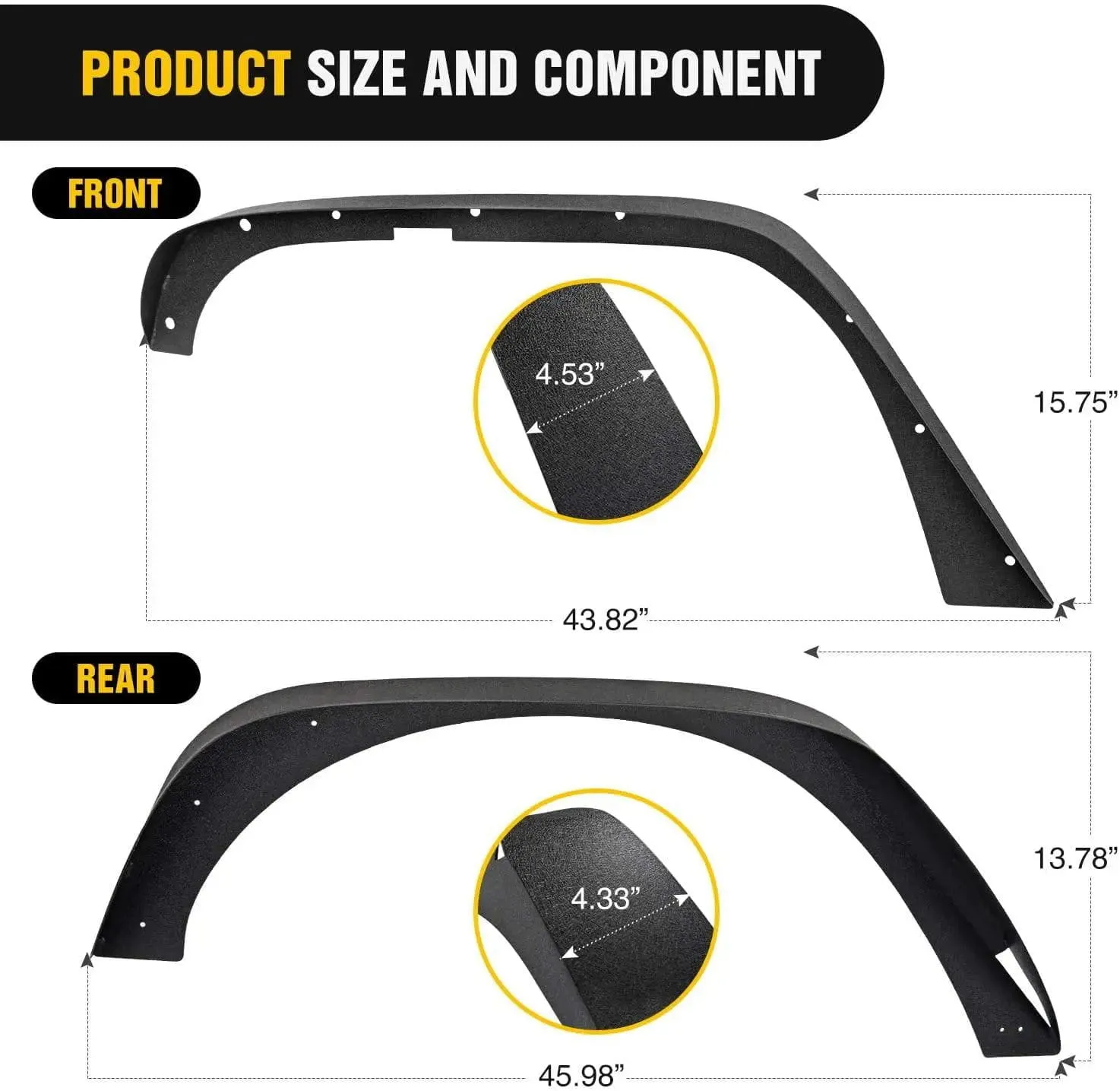 2007-2018 Jeep Wrangler JK Front Rear Fender Flares Kit