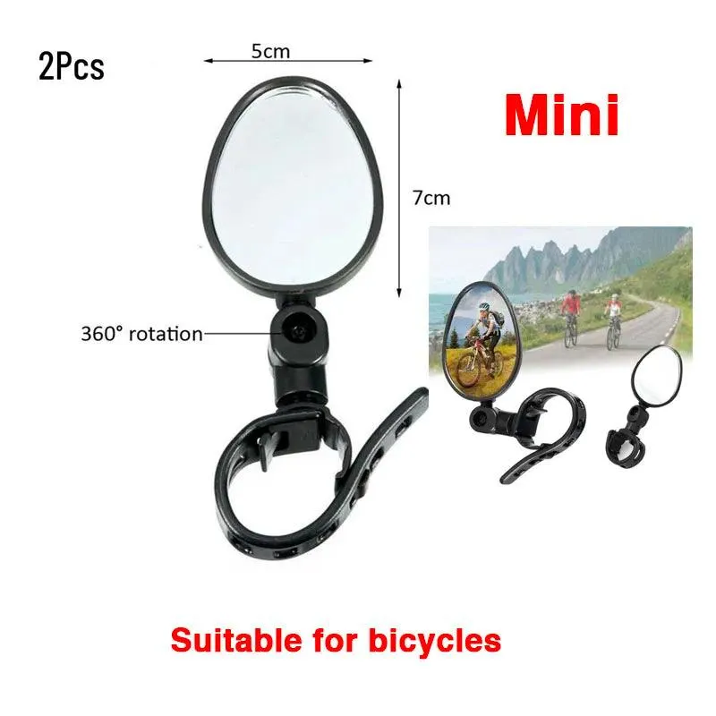 2pcs 1Pair Motorcycle Rearview Handle Bar End Mirrors Moto Accessories 16mm Universal Motorbike Handlebar Round 7/8" Handle Bar