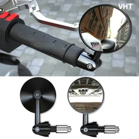2pcs 1Pair Motorcycle Rearview Handle Bar End Mirrors Moto Accessories 16mm Universal Motorbike Handlebar Round 7/8" Handle Bar