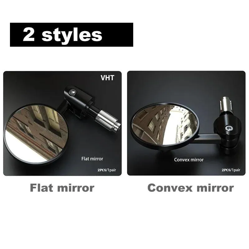 2pcs 1Pair Motorcycle Rearview Handle Bar End Mirrors Moto Accessories 16mm Universal Motorbike Handlebar Round 7/8" Handle Bar