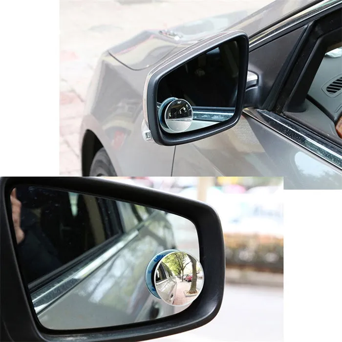 2Pcs 360 Degree Rotation Round Convex Rearview Blind Spot Car Mirrors