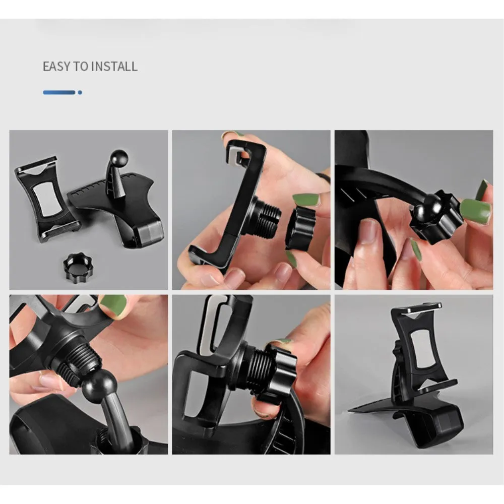 3 in 1 Car GPS Smartphone Holder: Dashboard / Visor Clamp   AC Grid Clip for Samsung Galaxy Camera GC100 - Black
