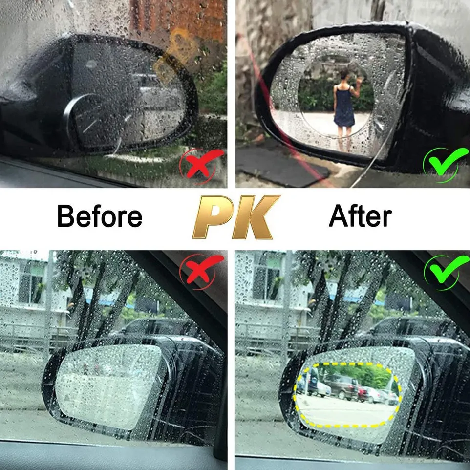 4-Pack: Britenway Anti Rain Car Rear and Side View Mirror Film