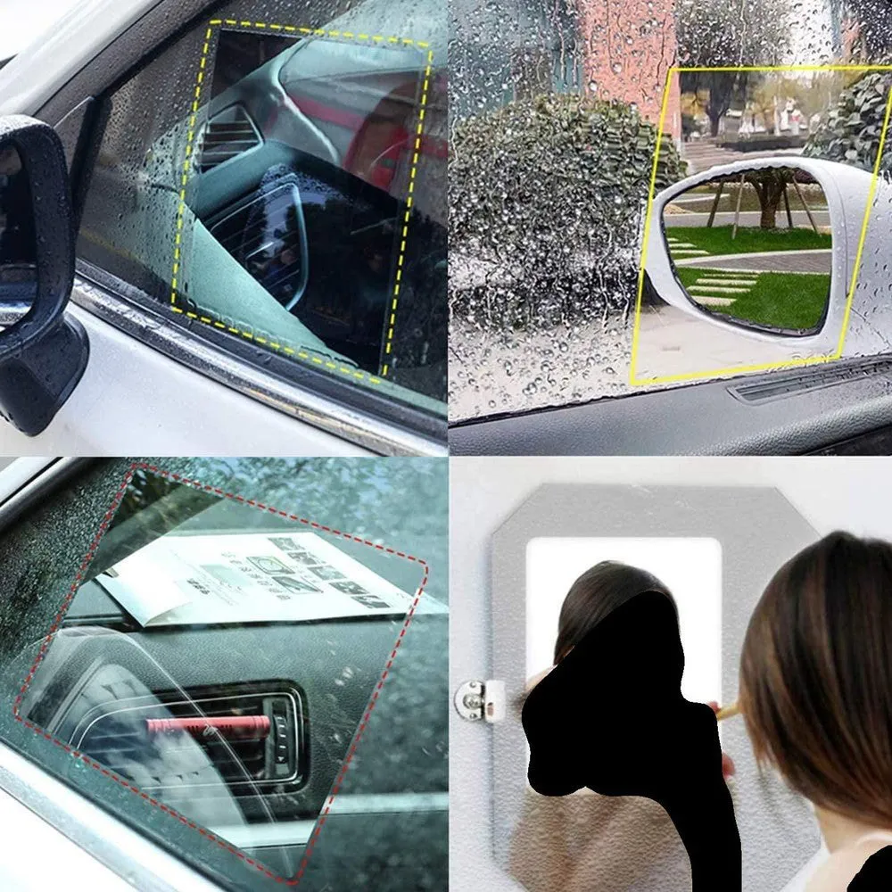 4-Pack: Britenway Anti Rain Car Rear and Side View Mirror Film