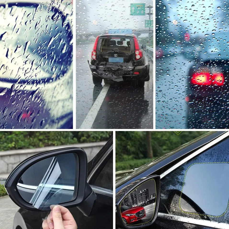 4-Pack: Britenway Anti Rain Car Rear and Side View Mirror Film