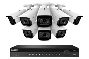 4K Nocturnal IP NVR System with 16-channel NVR, Eight 4K Smart IP Motorized Zoom Security Cameras and Real-Time 30FPS Recording