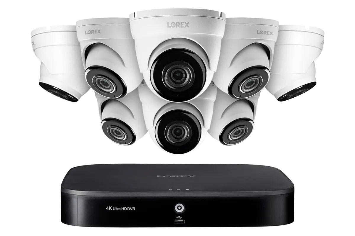 4K Ultra HD 8-Channel Security System with Eight 4K (8MP) Dome Cameras, Advanced Motion Detection and Smart Home Voice Control