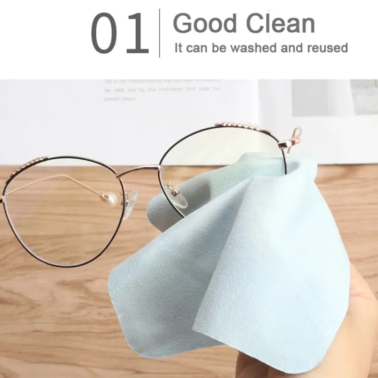 5pcs /Set Suede Glasses Cleaning Cloth Computer Cell Phone Screen Cleaning Wipe 14.5 x 17.5cm(Random Color)