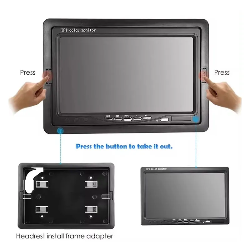 7 inch High Resolution TFT Car Rear View Camera Monitor CTC-592-7