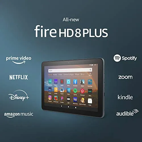 All-new Fire HD 8 Plus tablet, HD display, 64 GB, our best 8" tablet for portable entertainment, Slate
