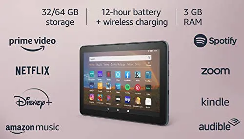 All-new Fire HD 8 Plus tablet, HD display, 64 GB, our best 8" tablet for portable entertainment, Slate