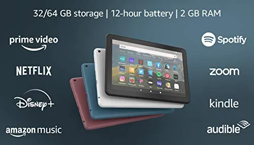 All-new Fire HD 8 tablet, 8" HD display, 32 GB, designed for portable entertainment, Black