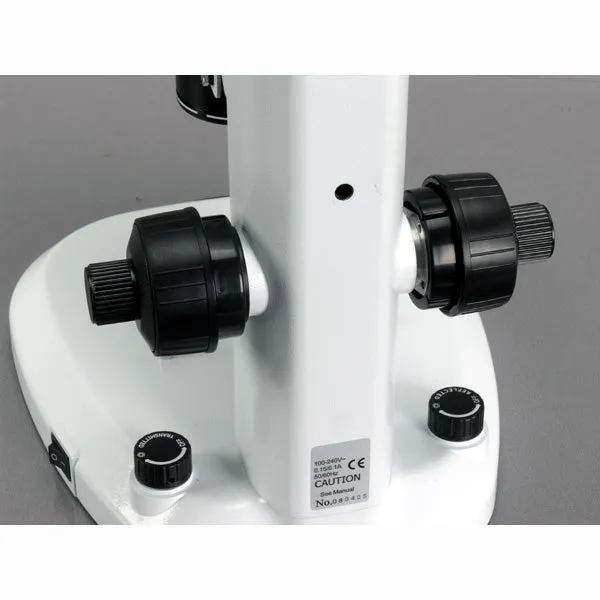AmScope PM240 Series Zoom Trinocular Stereo Microscope 8X-80X Magnification on Track Stand with Common Main Objective(CMO)