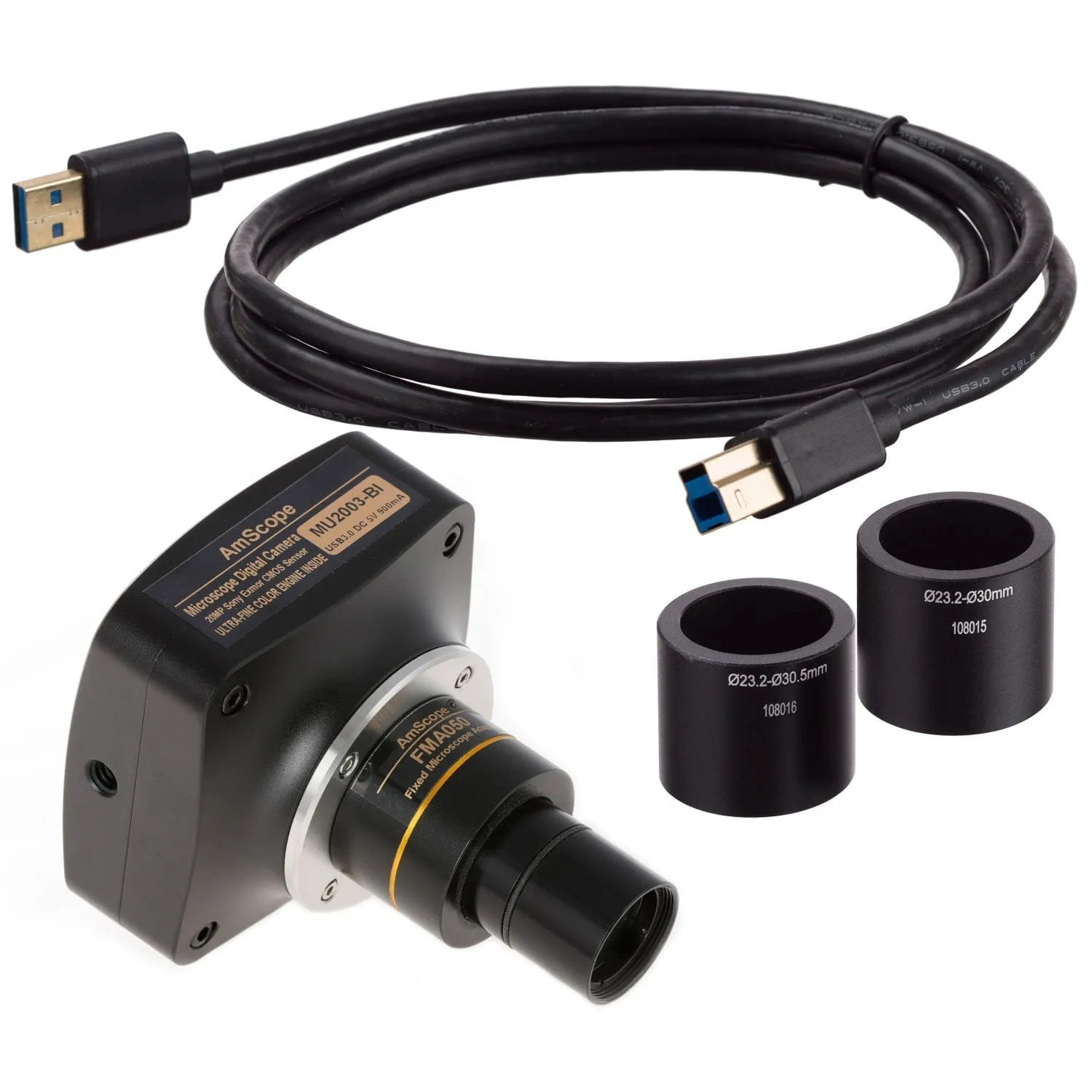 AmScope SM-3 Series Simul-Focal Lockable Zoom Trinocular Stereo Microscope with 30W LED Dual Gooseneck Fiber Optic Lights and Optional Digital Camera on Single Arm Boom Stand