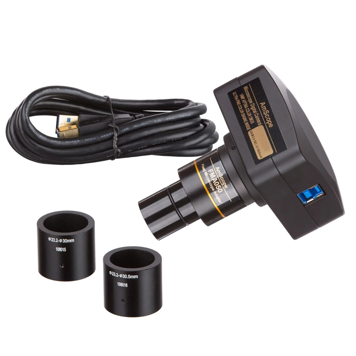 AmScope SM-3 Series Simul-Focal Lockable Zoom Trinocular Stereo Microscope with 30W LED Single Fiber Optic Gooseneck Light and Optional Digital Camera on Single Arm Boom Stand
