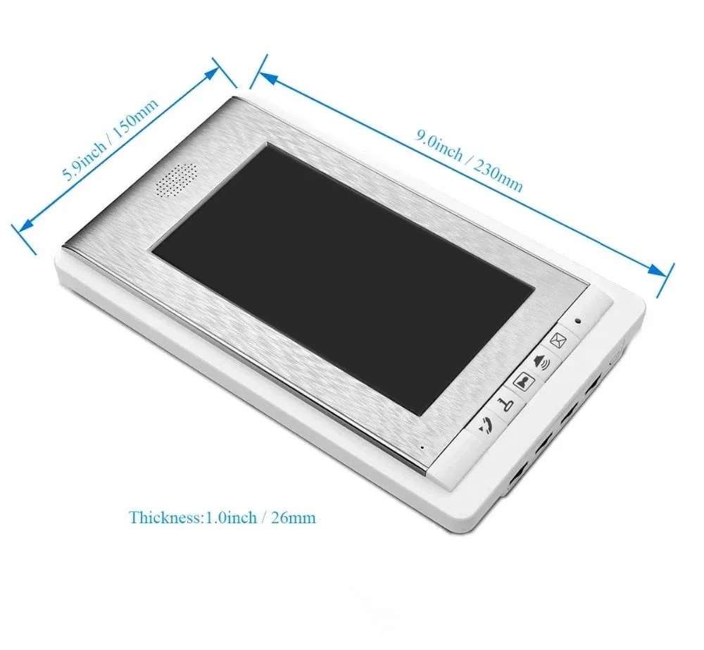 AnjieloSmart 2/3/4 Units Apartment Intercom System Video Doorbell Camera Aluminum Alloy 7" Monitor 7 RFID Card