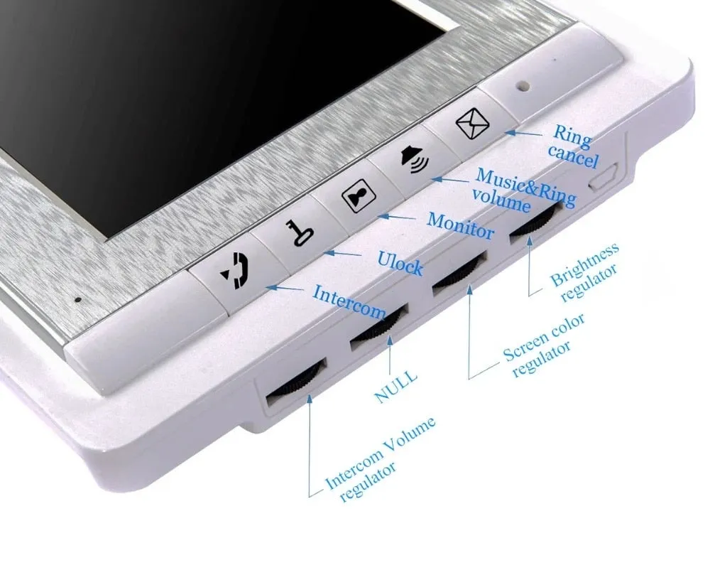 AnjieloSmart 2/3/4 Units Apartment Intercom System Video Doorbell Camera Aluminum Alloy 7" Monitor 7 RFID Card