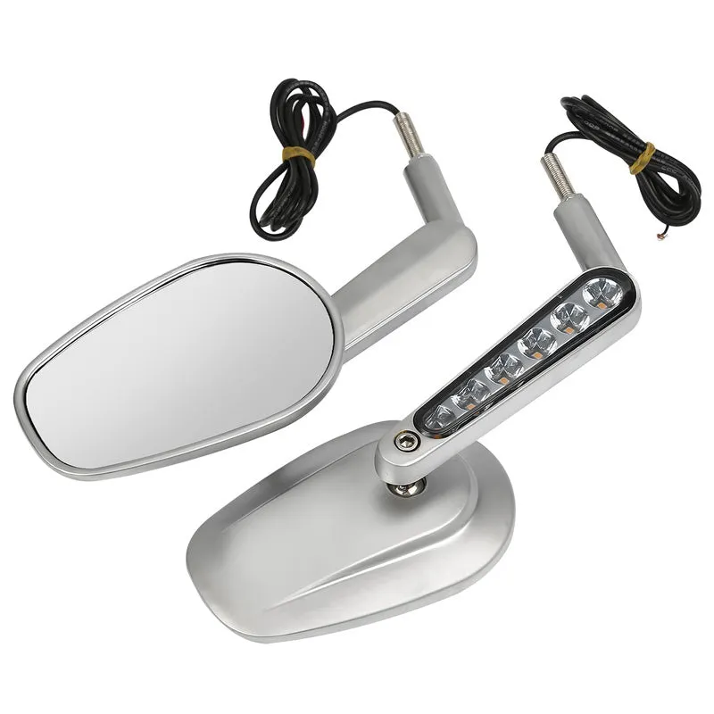 Attitude Rearview Mirror & LED Turn Signals Combo, Satin Finish For Harley VROD 2009-2017, Pair