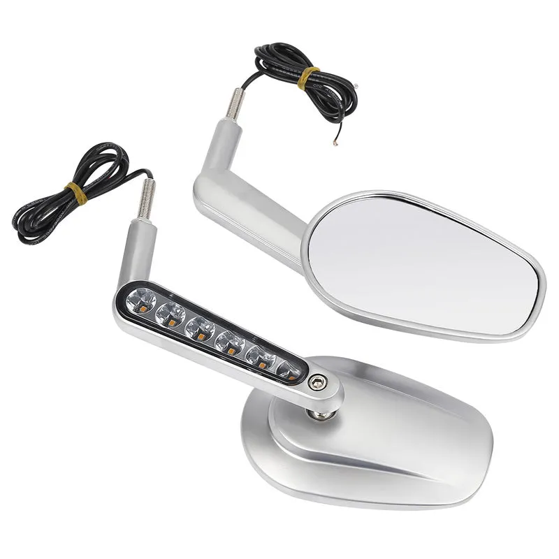 Attitude Rearview Mirror & LED Turn Signals Combo, Satin Finish For Harley VROD 2009-2017, Pair