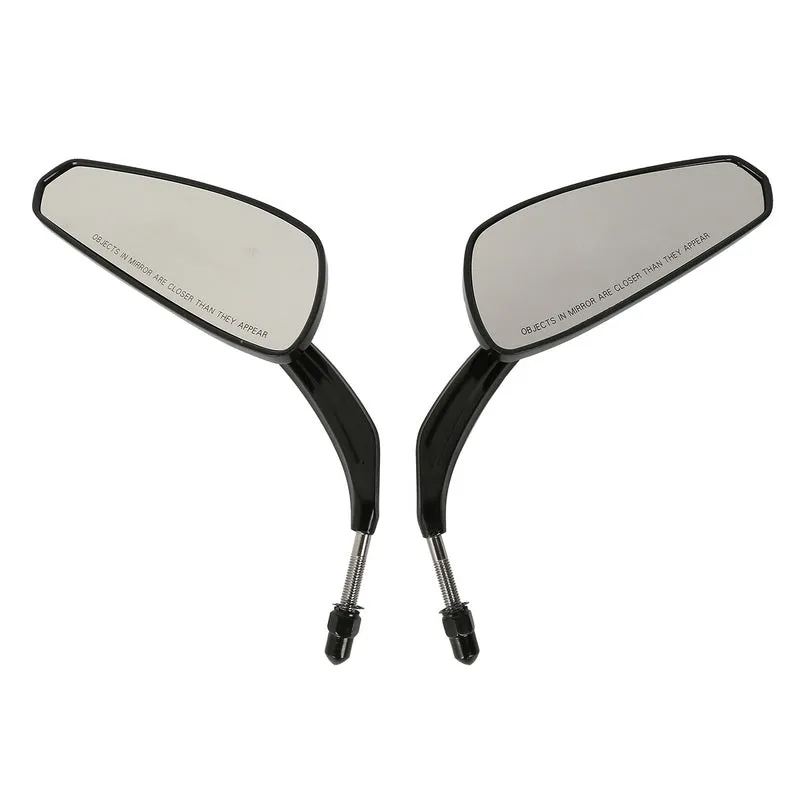 Attitude Rearview Mirror , Teardrop Black, Universal 8mm stud, For Harley Sportster Softail Road King Glide, Pair