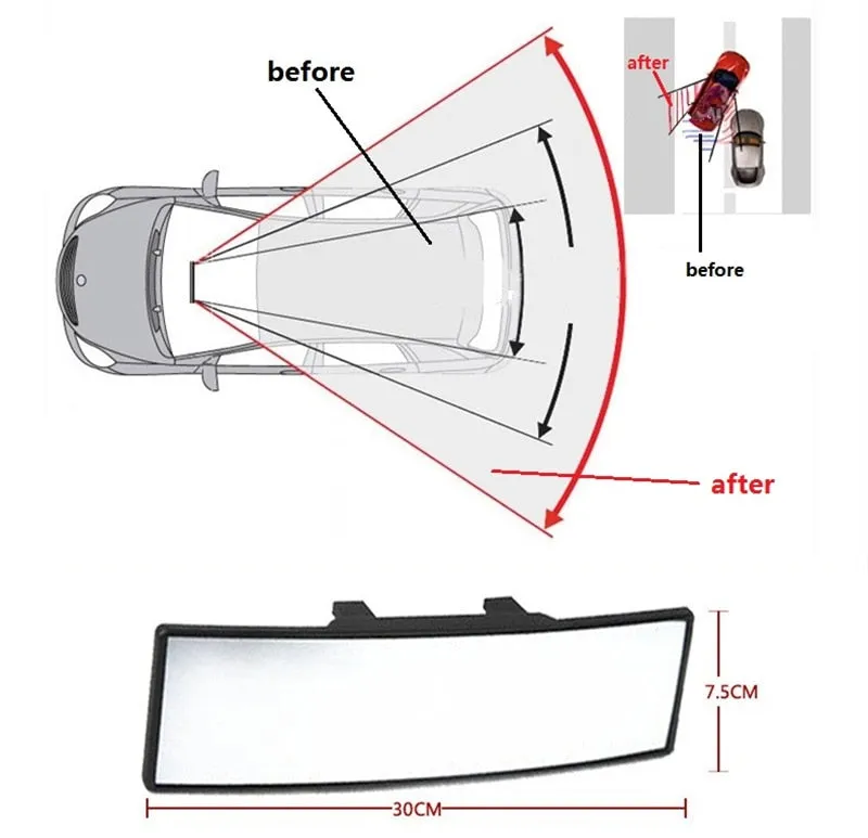Auto HD Assisting Mirror Large Vision Anti-glare