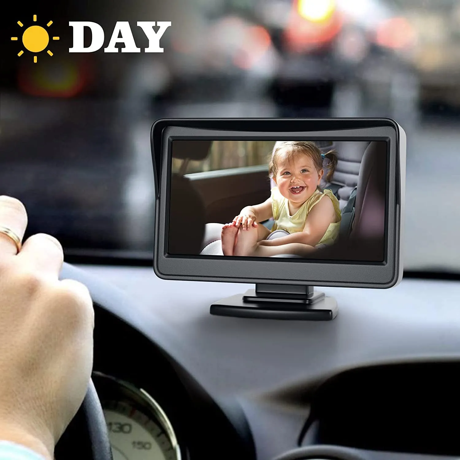 Baby Mirror for Car, Back Seat Baby Car Camera with Night Vision, View Infant in Rear Facing Seat with 4.3-Inch HD Display, Observe the Baby'S Every Move at Any Time While Driving