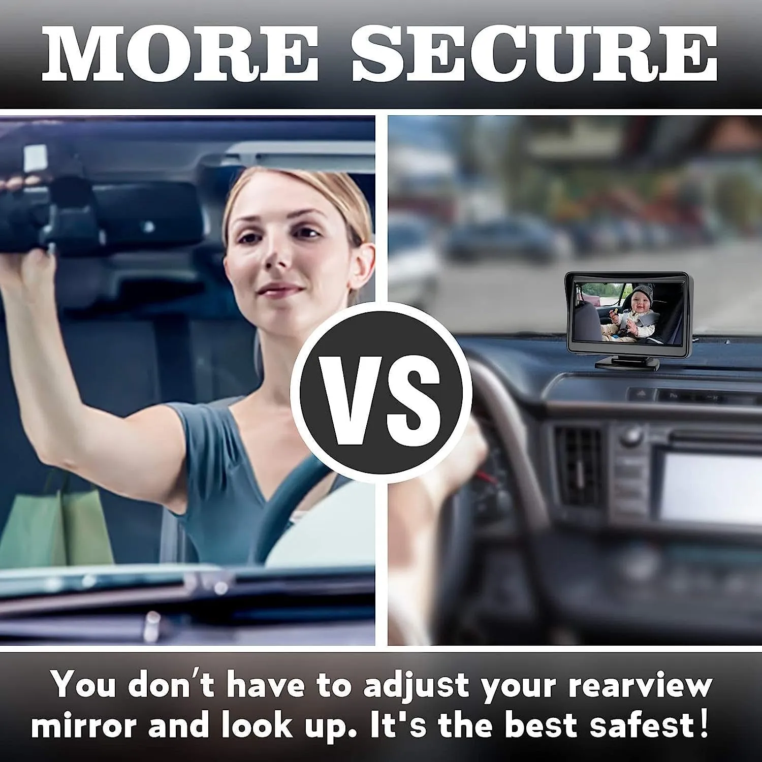 Baby Mirror for Car, Back Seat Baby Car Camera with Night Vision, View Infant in Rear Facing Seat with 4.3-Inch HD Display, Observe the Baby'S Every Move at Any Time While Driving