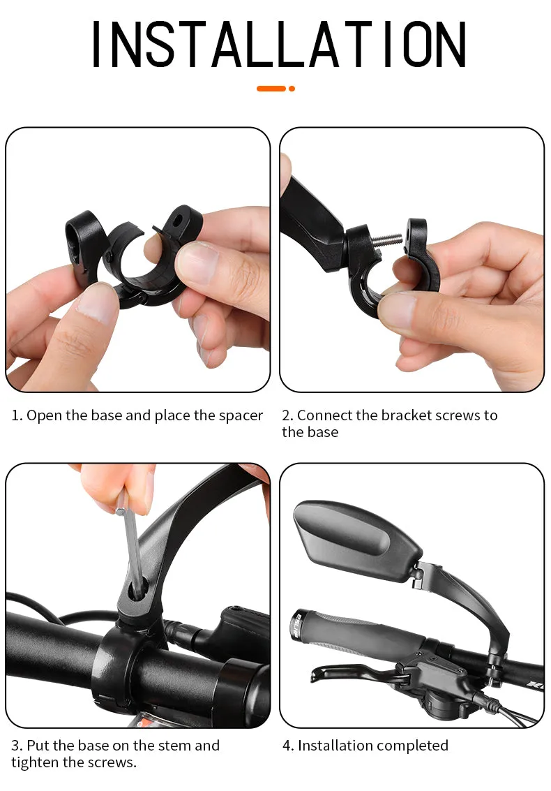 Bike Mirrors Clear Wide Range