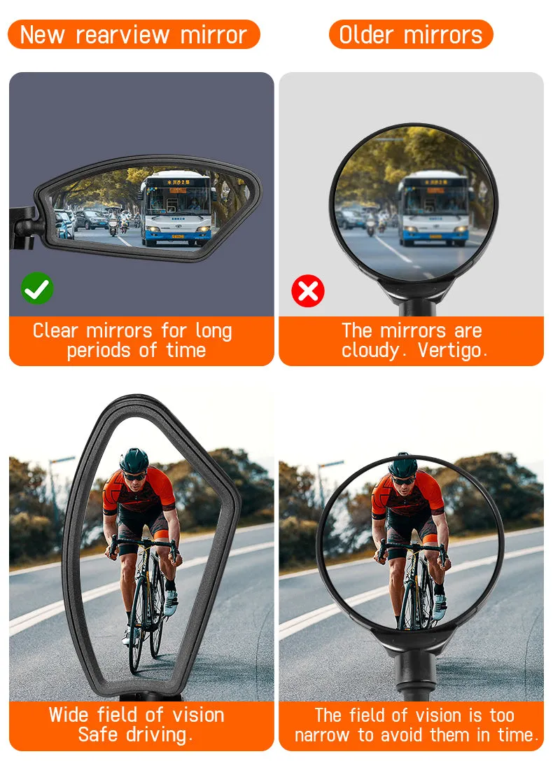 Bike Mirrors Clear Wide Range