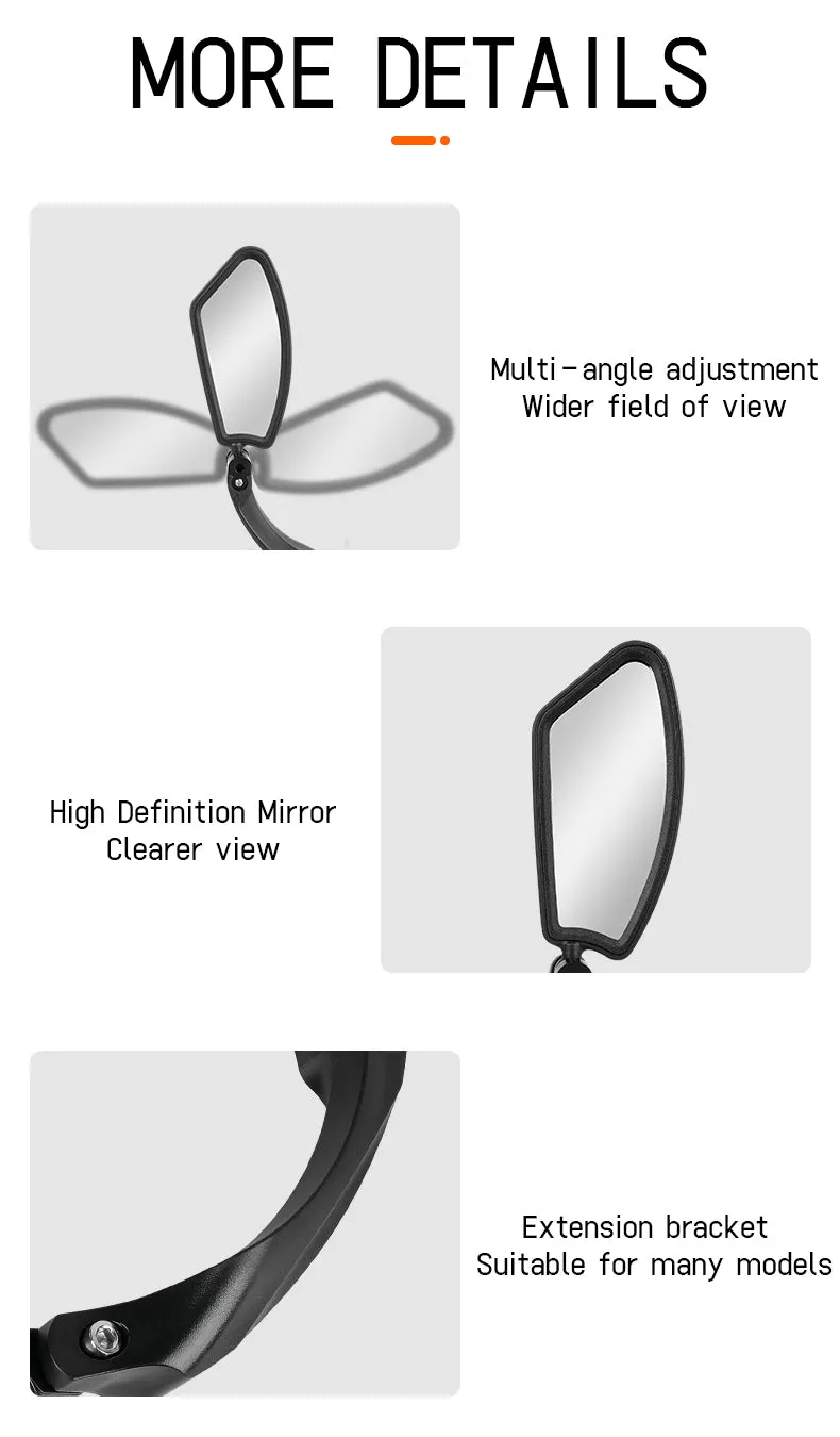 Bike Mirrors Clear Wide Range
