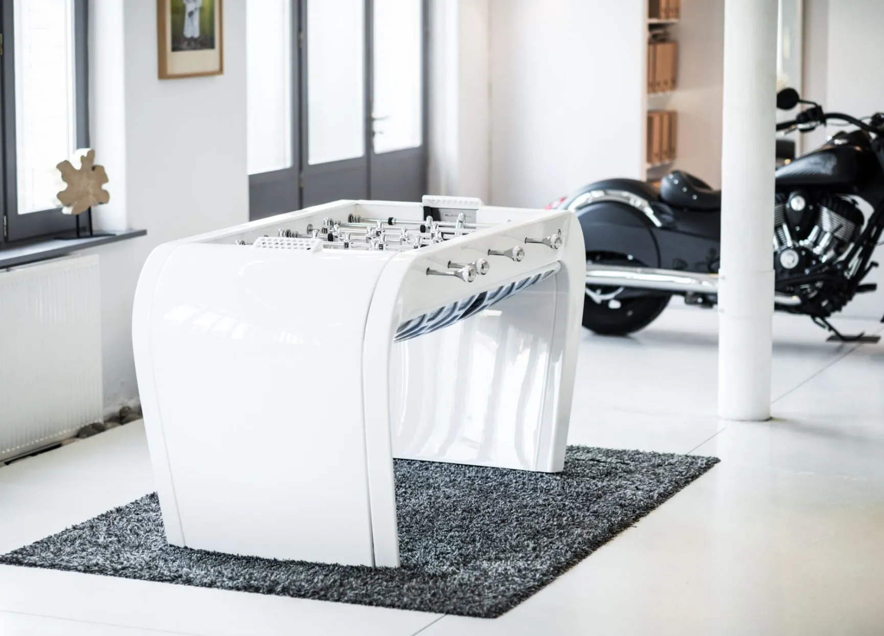 Blackball Contemporary White Design Football Table