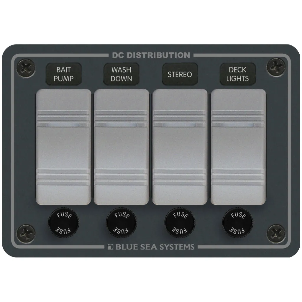 Blue Sea 8262 Contura Water Res. 12V DC Pan 4 Pos.
