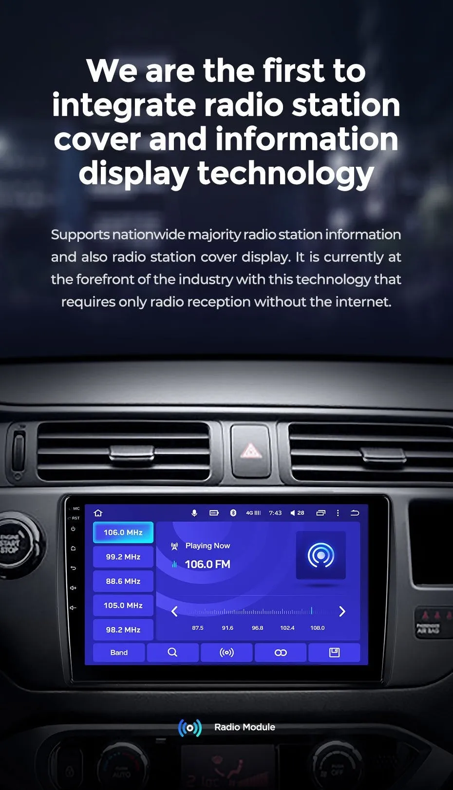 Car Dealz 10.2" Android 10.0 Fiat 500X 2014 - 2020 In Dash Plus OEM Fascia