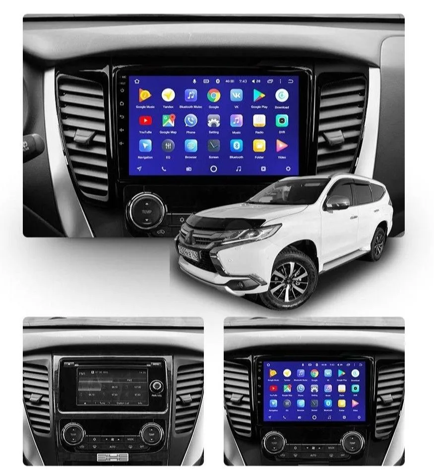Car Dealz 10.2" Android 10.0 Mitsubishi Pajero Sport 3 Triton Challenger 2016-2018 In Dash Plus OEM Fascia
