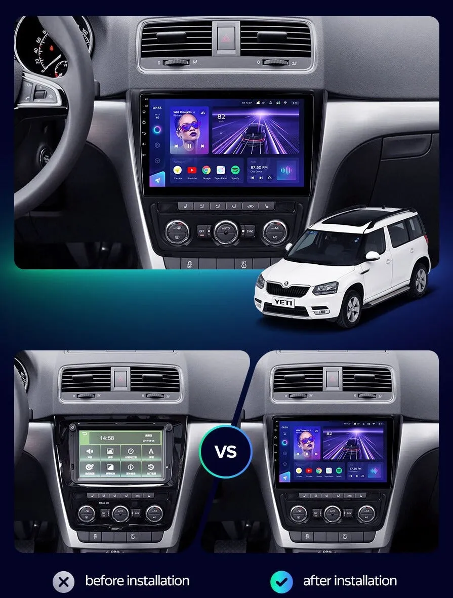 Car Dealz 10.2" Android 12.0 For Skoda Yeti 5L 2009-2014 In Dash Plus OEM Fascia